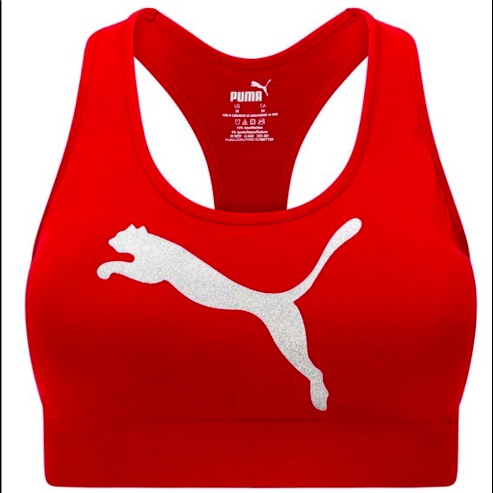 PUMA RACERBACK SPORTS BRA PLUS SIZE - Glitter Cat